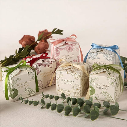 CAJA 7X7X7CM FLORAL C/ CINTA - (PAQUETE X 10 UND)