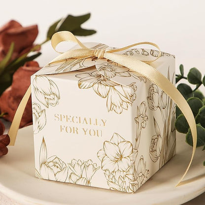 CAJA 7X7X7CM FLORAL C/ CINTA - (PAQUETE X 10 UND)
