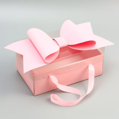 CAJA MOÑO ROSA 35X21X16.5CM -TRI3
