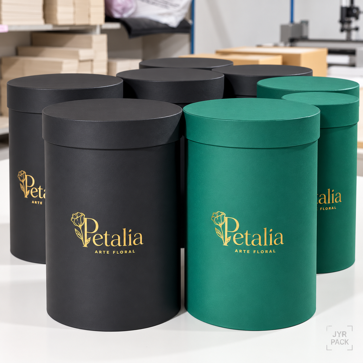 CAJAS REDONDAS PREMIUM + FOIL DORADO