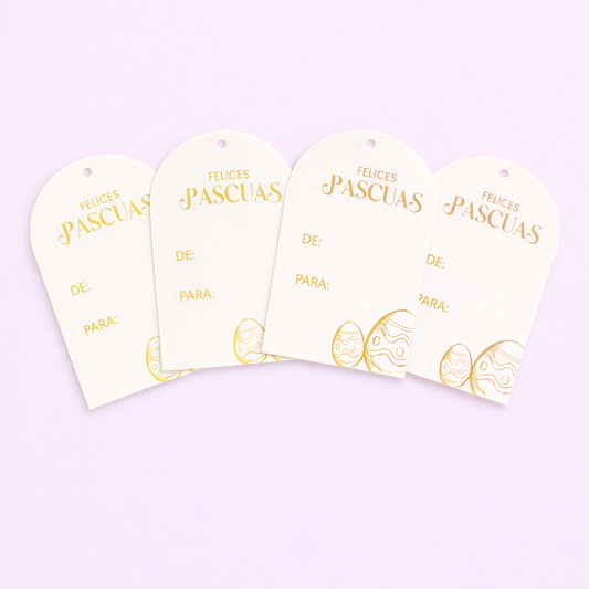 Tags Pascua Ovalado 7x5cm - contiene 10 unidades