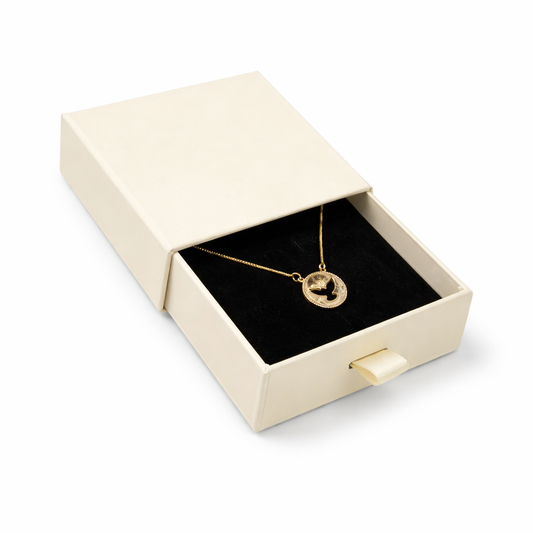 Caja Premium 9x9x3cm Joyas - Beige