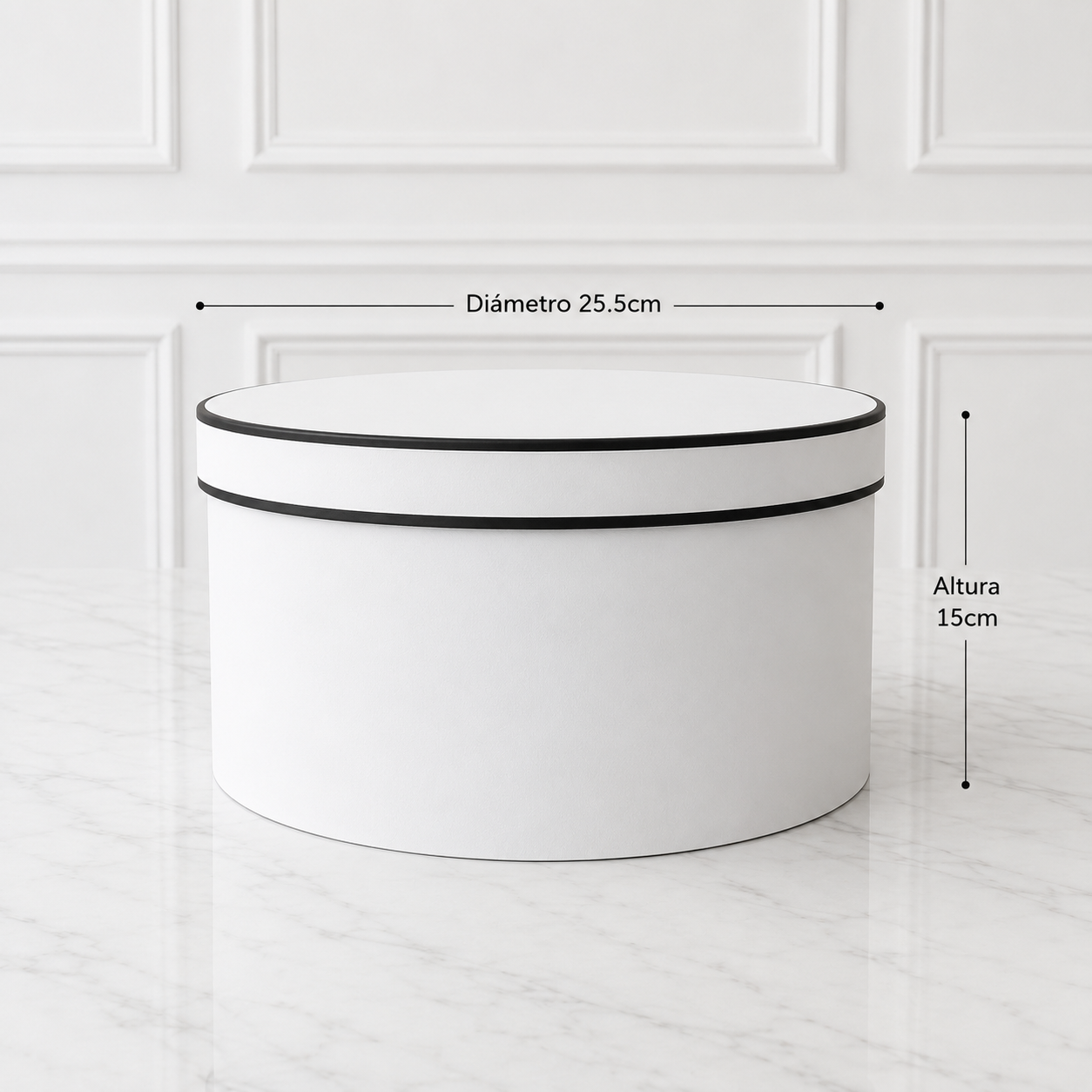 CAJA REDONDA BLANCO 25.5x15cm - COD 600424