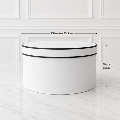 CAJA REDONDA BLANCO 25.5x15cm - COD 600424