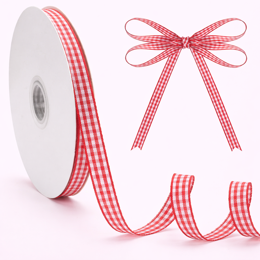 CINTA PASCUA 1CMX45METRO-CUADROS ROJO