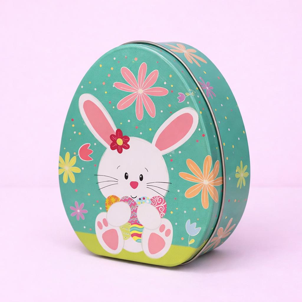 LATA PASCUA CONEJO AGARRANDO HUEVITOS -  11.5x9x4.5cm - LT5.P