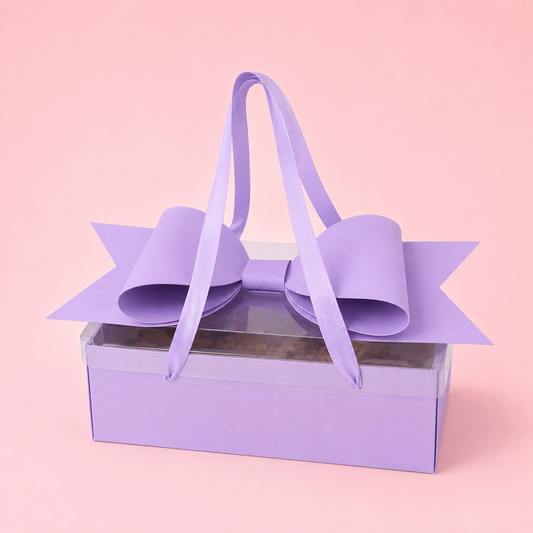 CAJA MOÑO LILA 35X21X16.5CM -TRI3.3