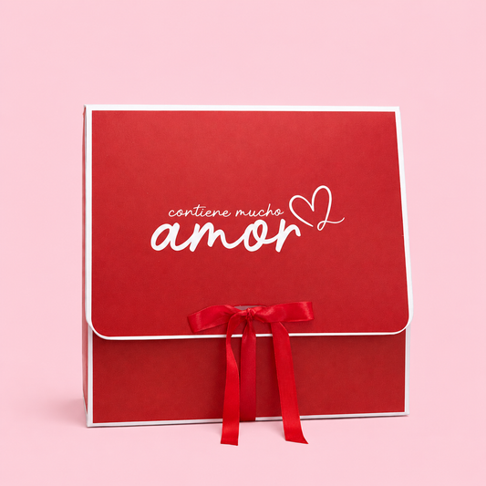 CAJA LAZO AMOR BORDO 27x24x8.5cm -642451