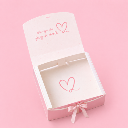 CAJA LAZO AMOR ROSA 27x24x8.5cm - 642450