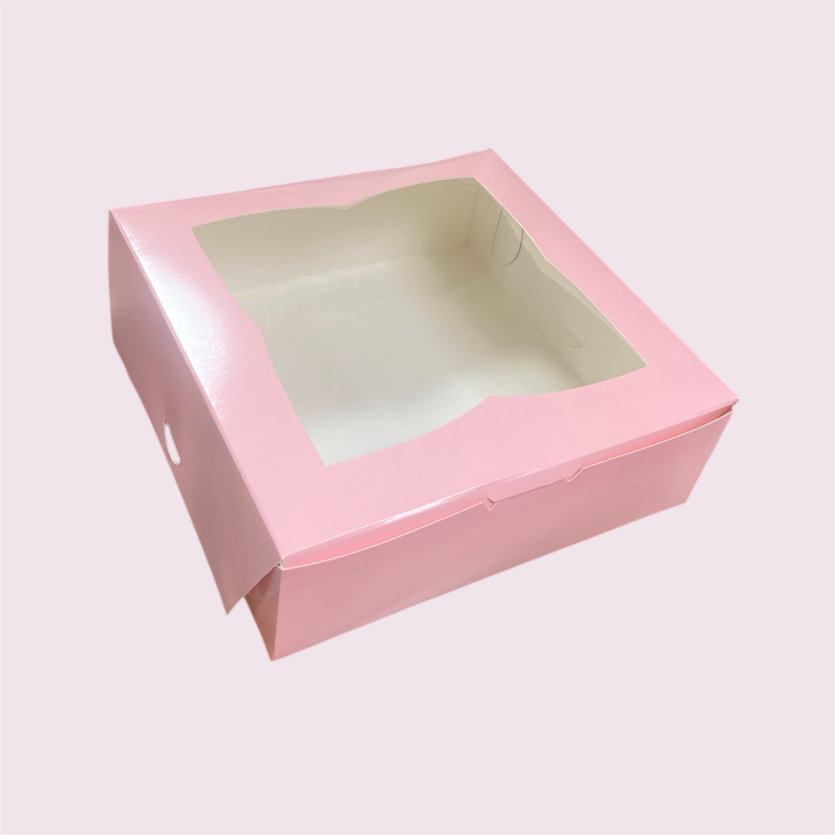 Caja 22x22x7cm rosa con visor - 641360