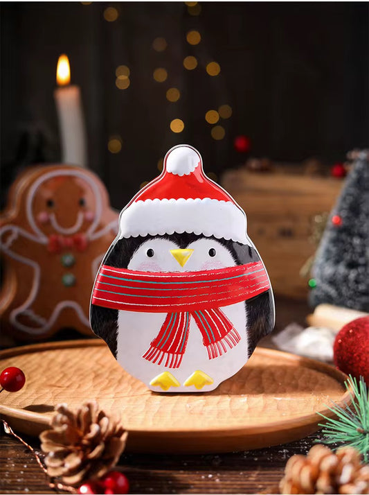 Lata Navidad Pingüino - 10x12x5cm