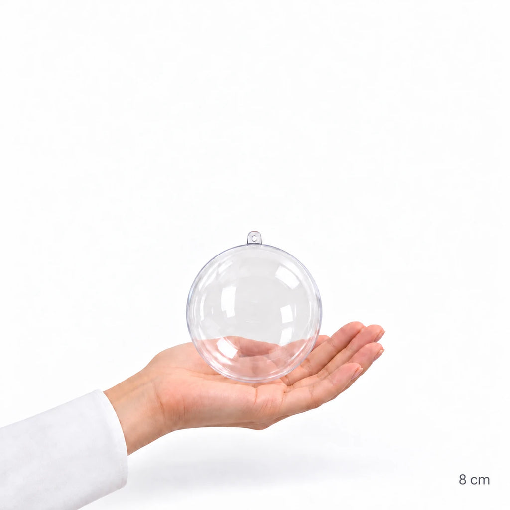 Esferas acrílicas - 8cm (contiene 6 unidades)