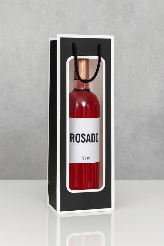 Bolsa p/ Vino con visor 12.5x8.5x36cm - COD 641513