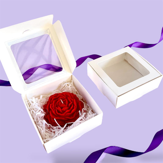 CAJA 11X11X4CM CON VISOR BLANCO