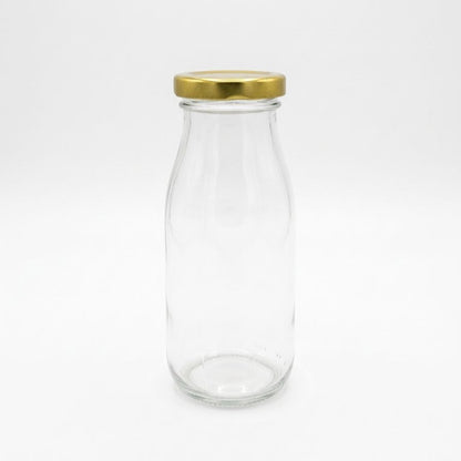BOTELLA DE VIDRIO TAPA DORADA 250ML