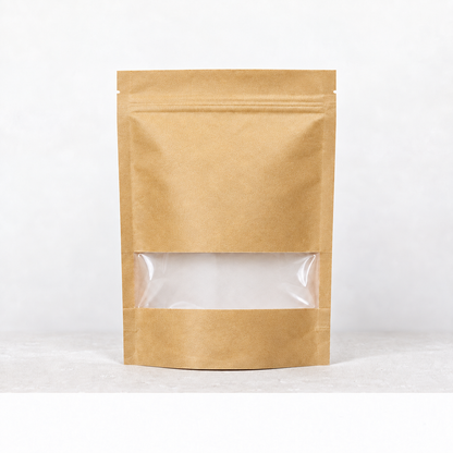 Doypack kraft con visor 16x22+4 cm (CONT 50 UND.)