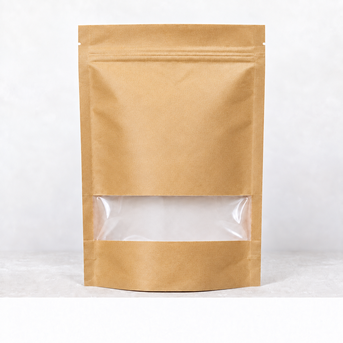 Doypack kraft con visor 18x26+4 cm (CONT 50 UND.)