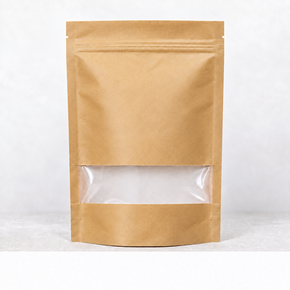 Doypack kraft con visor 18x26+4 cm (CONT 50 UND.)
