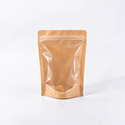 DOYPACK KRAFT TRANSP. 14x20+4 cm (CONT 50 UND.)