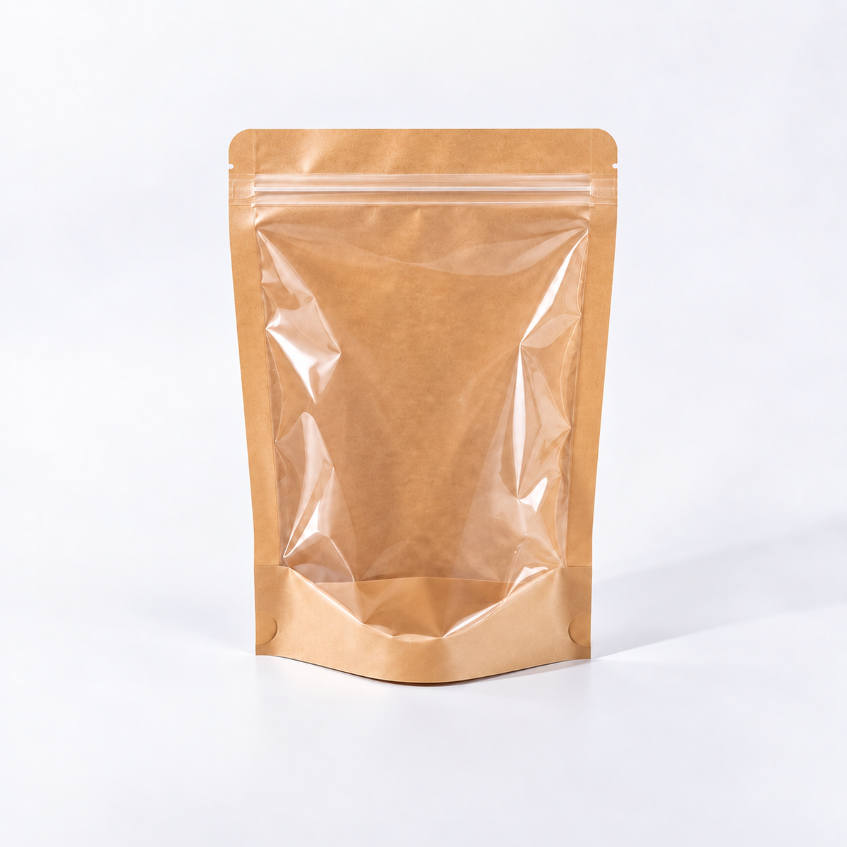 DOYPACK KRAFT TRANSP. 15X22+4 cm (CONT 50 UND.)