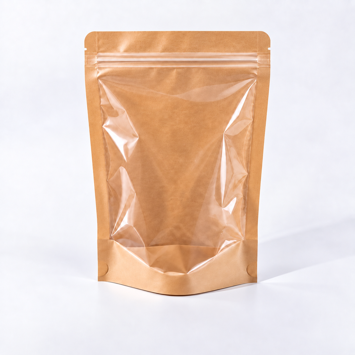 DOYPACK KRAFT TRANSP. 18X26+4 cm (CONT 50 UND.)