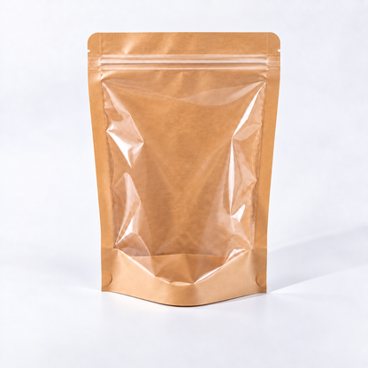 DOYPACK KRAFT TRANSP. 18X26+4 cm (CONT 50 UND.)
