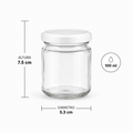 BOTELLA DE VIDRIO TAPA BLANCA 100ML - 642978