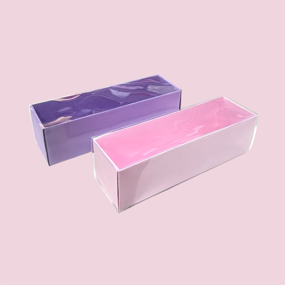 Caja 19x5.5x5.5cm p/ Macarons Alfajor - Rosa/Lila
