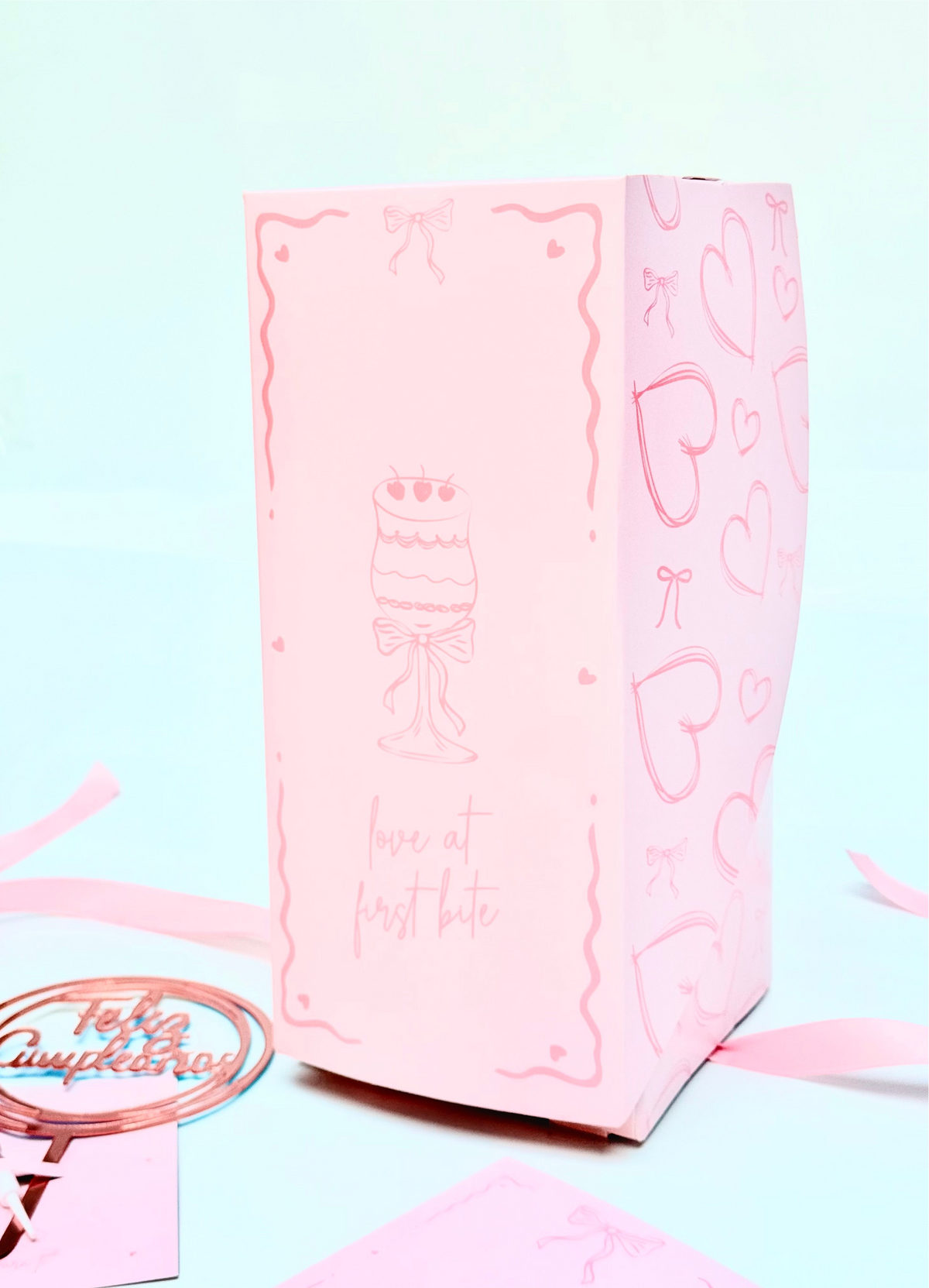 Caja 11,5x11,5x26cm para copa Rosa - 641792