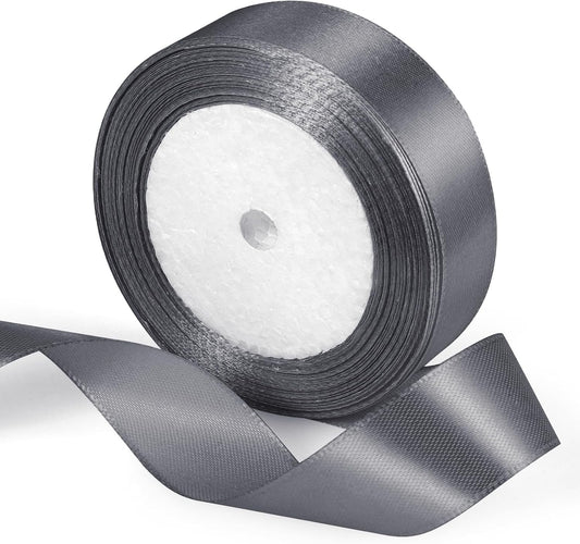 CINTA RASO 2.5CM X 20 METROS GRIS OSCURO #3