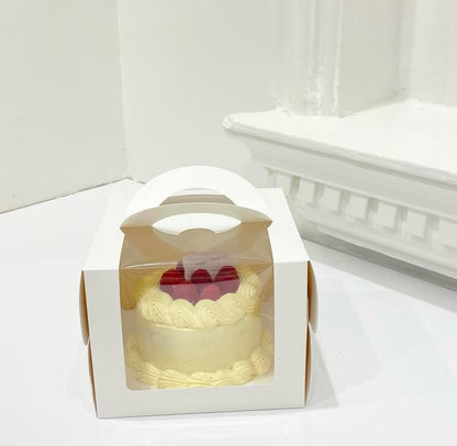 Caja 13.5x13.5x10cm c/ visor - Incluye Base p/ Torta