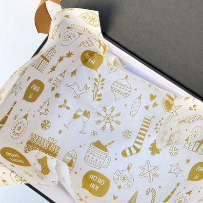 Papel Manteca Navidad Dorado 28x40cm (contiene 25 unidades)