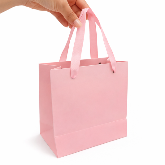 Bolsa Mini 14x7x15cm Rosa con manija cinta