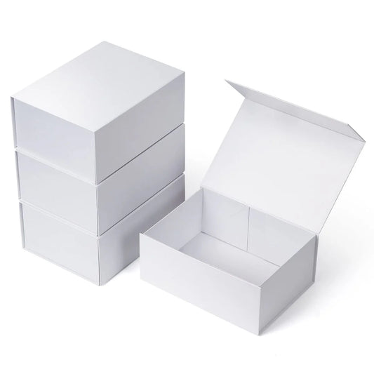 Caja Premium 29x22x12cm Blanco - Imantada Desplegable