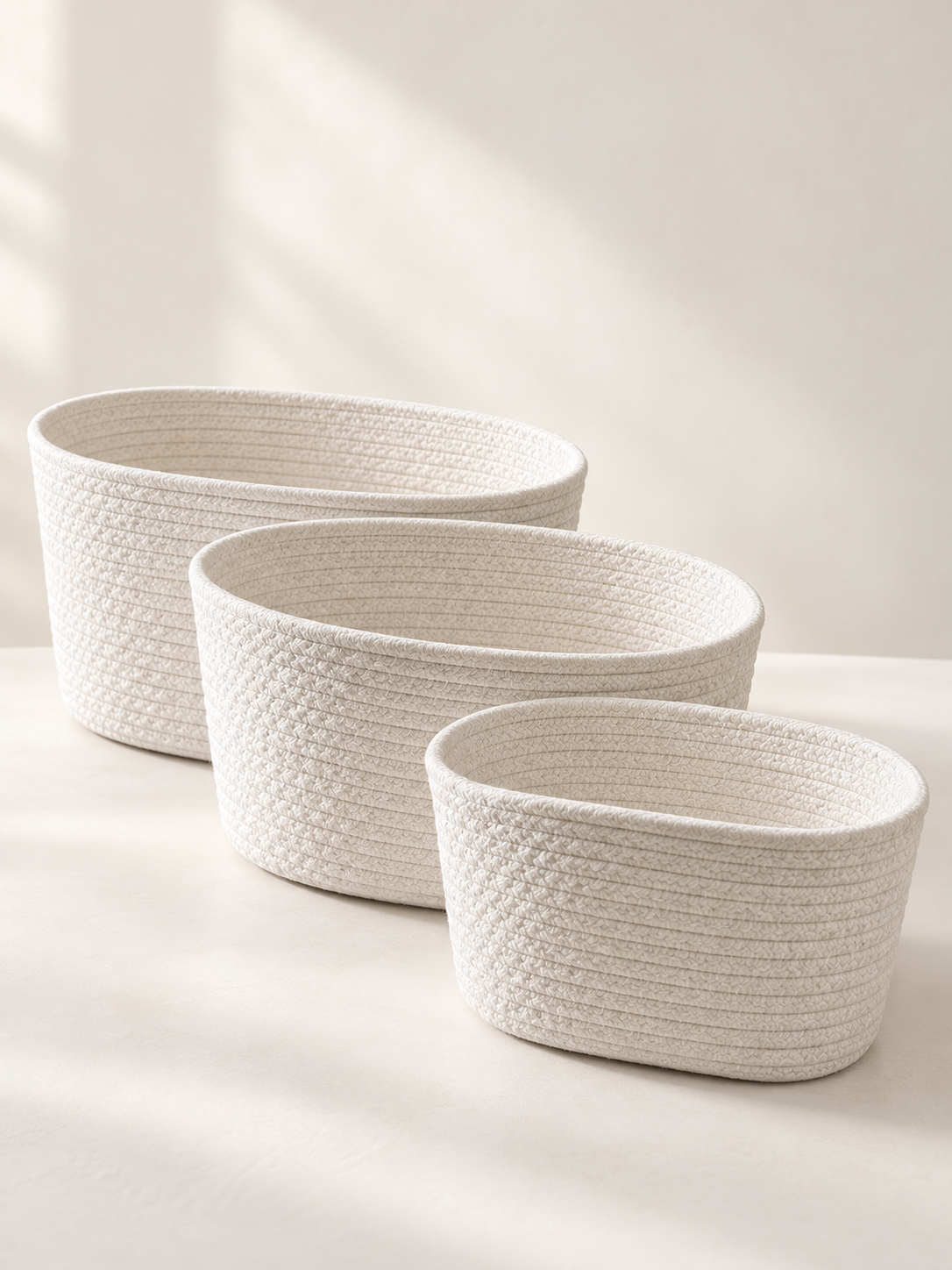 Cesto rectangular blanco