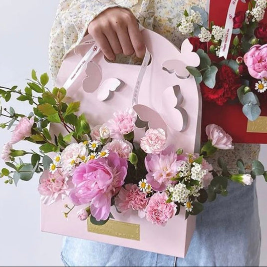 CAJA CON RELIEVE MARIPOSA ROSA 25X9X36CM - CN0.1