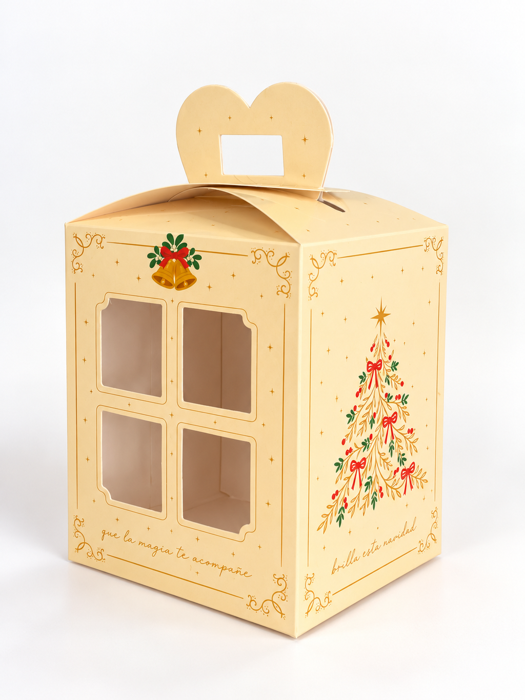 CAJA 13X13X17 CM PAN DULCE 500 GR - NAVIDAD