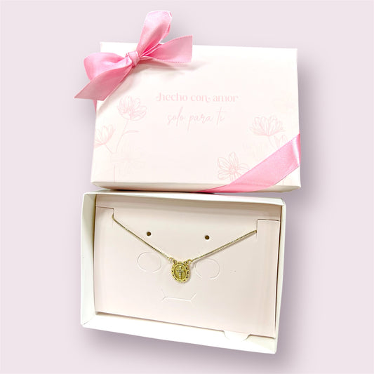 Caja 12x8.5x3.5cm p/ joyas “Hecho con amor”