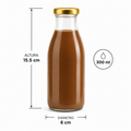 BOTELLA DE VIDRIO TAPA DORADA 300ML - 642950