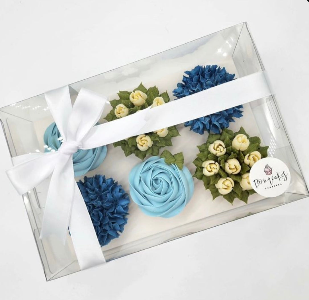 Caja 22x17x7cm - Tapa de acetato p/ 6 cupcakes - COD 641422
