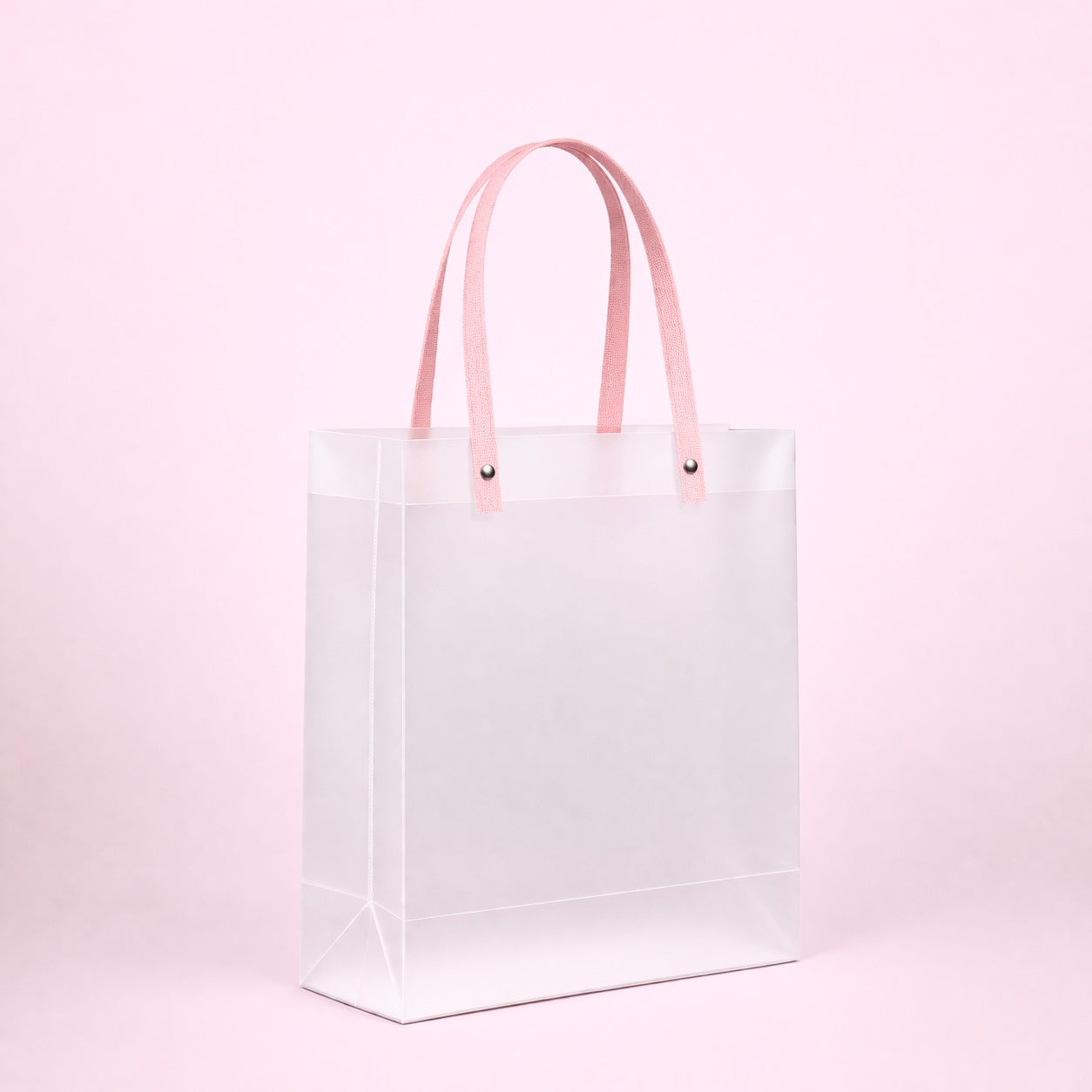 Bolsa PVC Esmerilado con Manija Plana 21x11x27CM PK