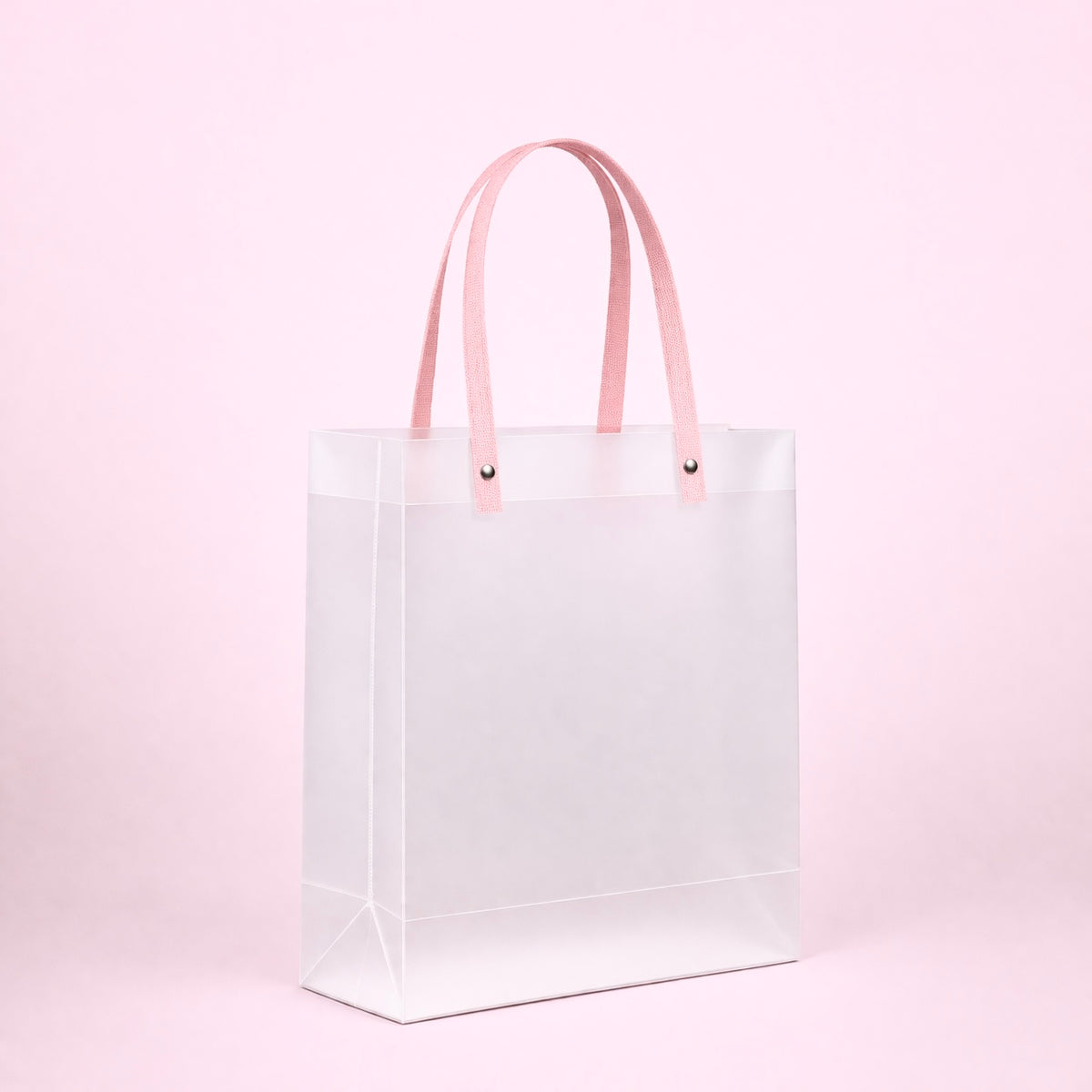 Bolsa PVC Esmerilado con Manija Plana 21x11x27CM PK