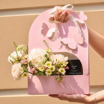 CAJA CON RELIEVE MARIPOSA ROSA 25X9X36CM - CN0.1