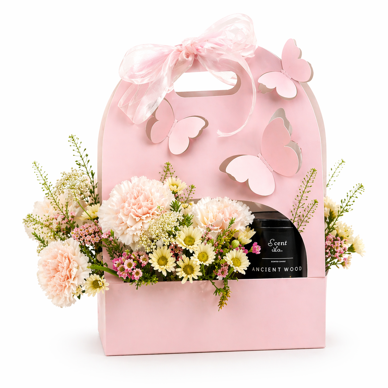 CAJA CON RELIEVE MARIPOSA ROSA 25X9X36CM - CN0.1