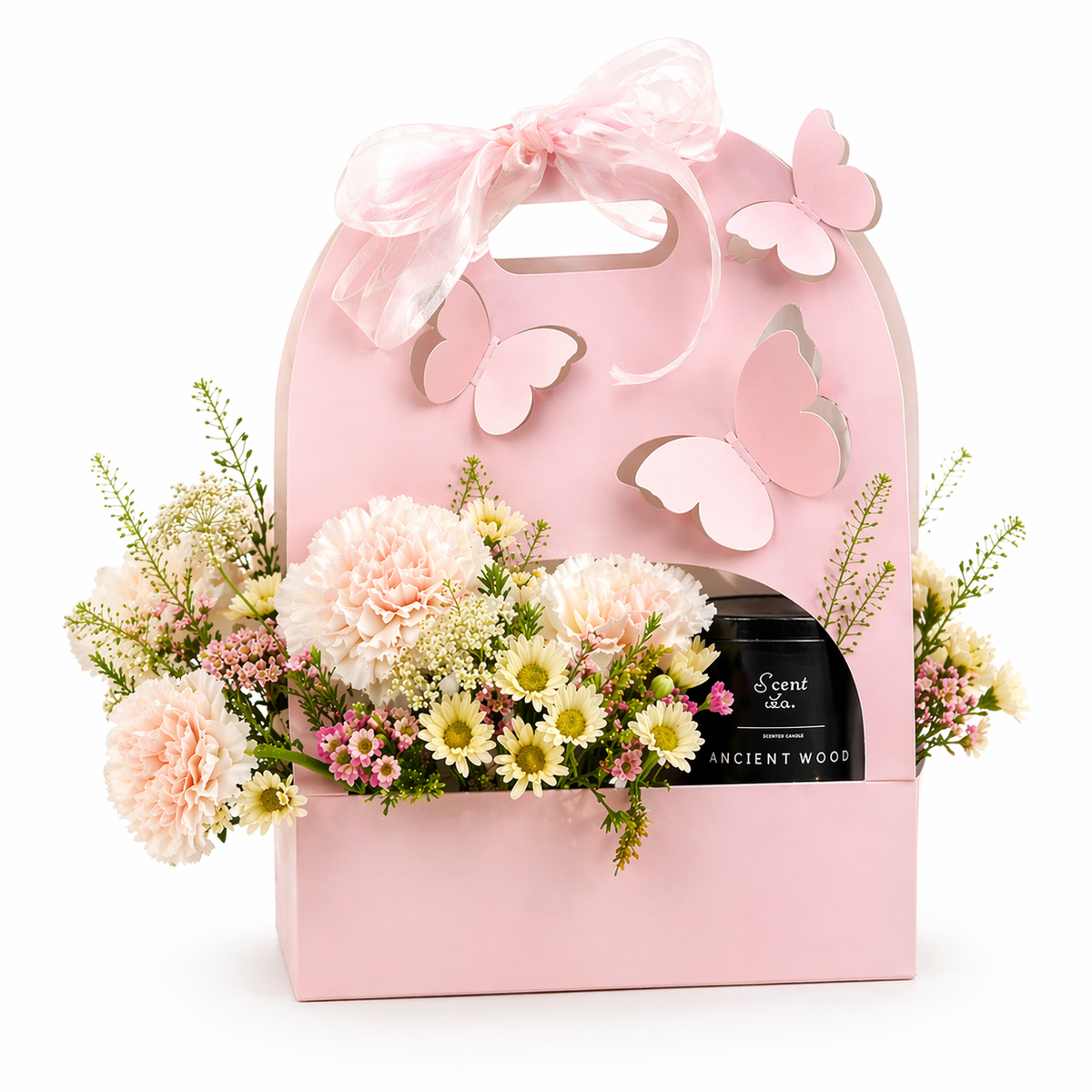 CAJA CON RELIEVE MARIPOSA ROSA 25X9X36CM - CN0.1