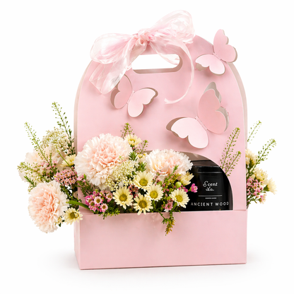 CAJA CON RELIEVE MARIPOSA ROSA 25X9X36CM - CN0.1