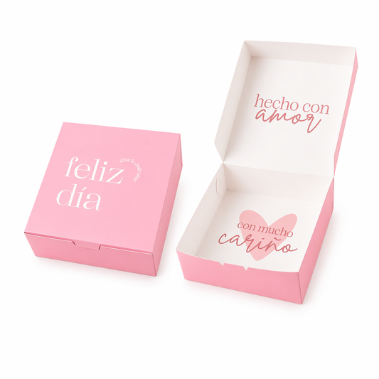 Caja 22x22x7cm - Feliz día Rosa