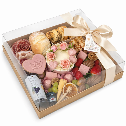 CAJA 25X25X8CM KRAFT CON TAPA DE ACETATO -COD 7054