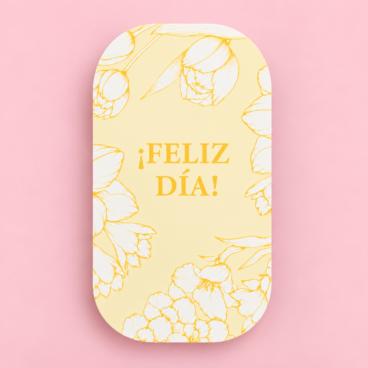 Tarjetón Floral 17x10cm Amarillo (cont. 10 und.) - 639521