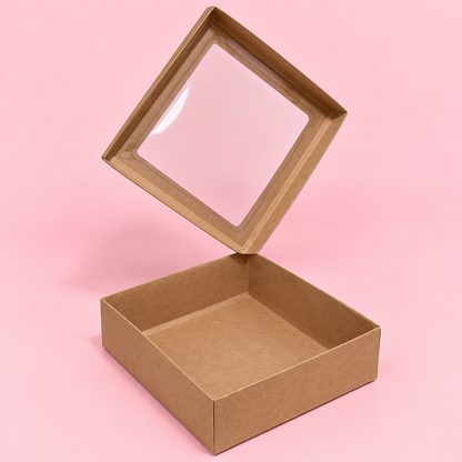 Caja 30x30x9cm Doble Pared Kraft con visor - 639678
